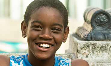 Cuban boy smiling in Havana.