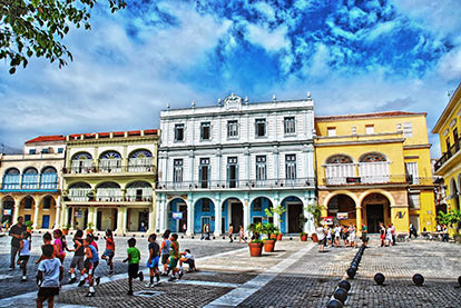 Plaza Vieja in Old Havana Cuba.